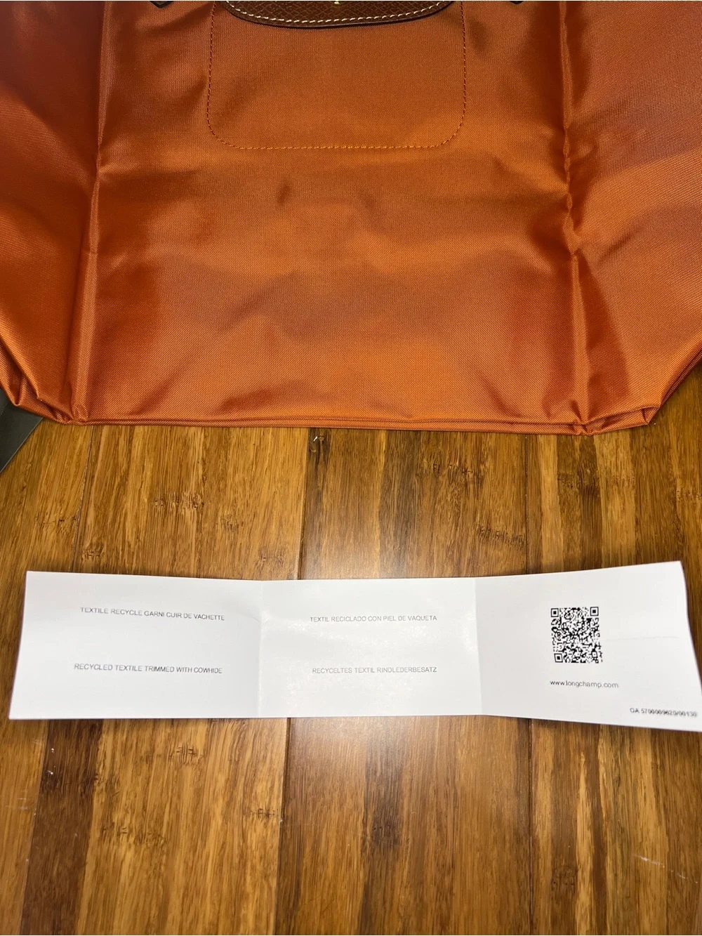 Longchamp Le Pliage Original M Tote Brick Orange PARIS Eiffel Tower stamp NWOT